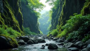 explorez les magnifiques gorges de kakuetta, un joyau naturel offrant des paysages impressionnants, une faune et une flore exceptionnelles, et des sentiers de randonnée inoubliables.