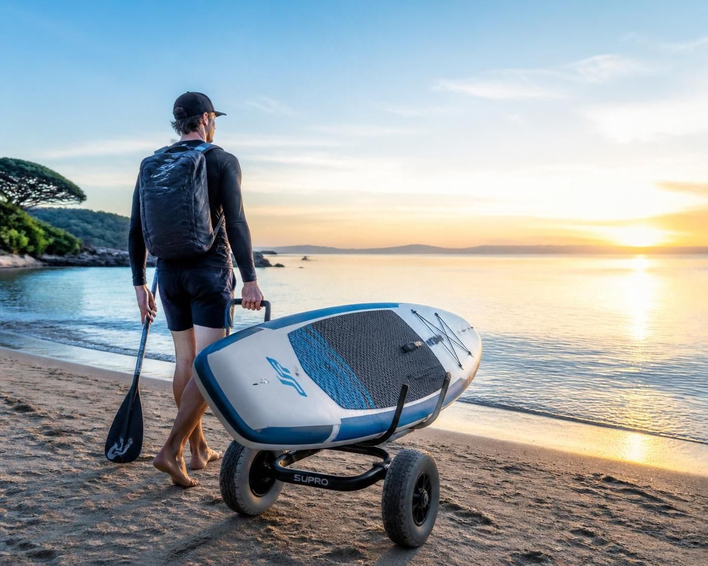 découvrez notre chariot de paddle pratique et ergonomique pour transporter votre board facilement sans vous casser le dos. profitez de vos sorties paddle en toute sérénité !