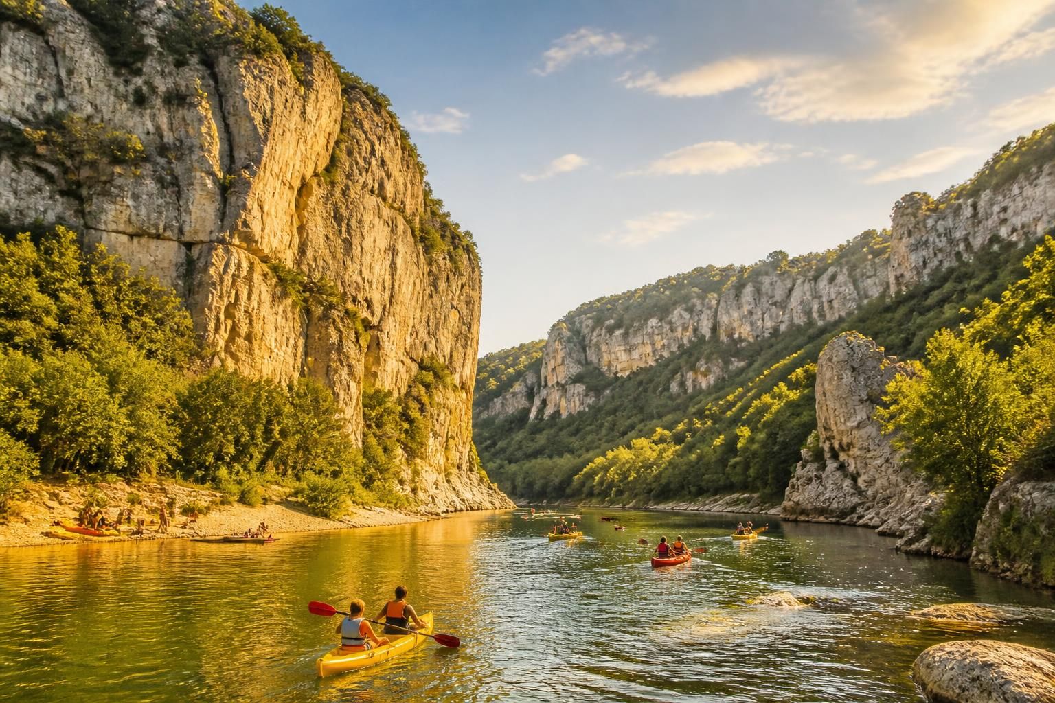 découvrez tout ce qu'il faut savoir pour faire du kayak en ardèche : les meilleures descentes, les bases indispensables et les tarifs pour préparer votre aventure aquatique.