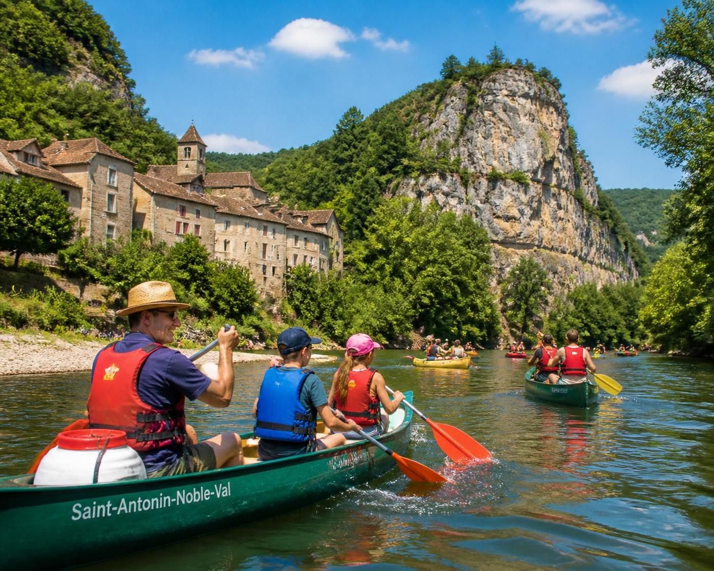 découvrez la descente de l'aveyron en canoë à saint-antonin-noble-val, une aventure nature unique entre paysages magnifiques et sensations garanties.
