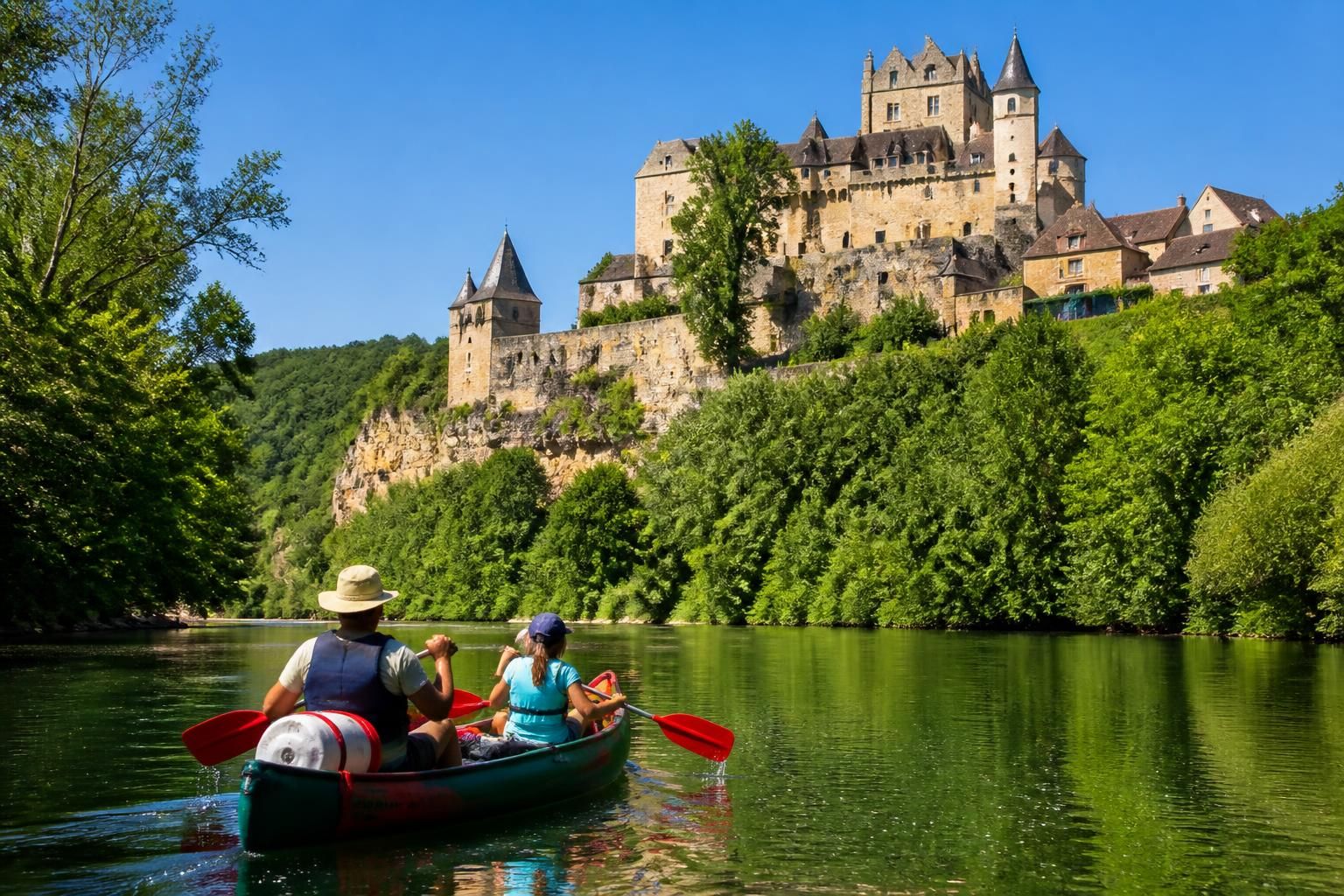 découvrez l'aventure en canoë à sarlat et pagayez sous les magnifiques châteaux du périgord pour une expérience inoubliable au cœur de la nature et de l'histoire.
