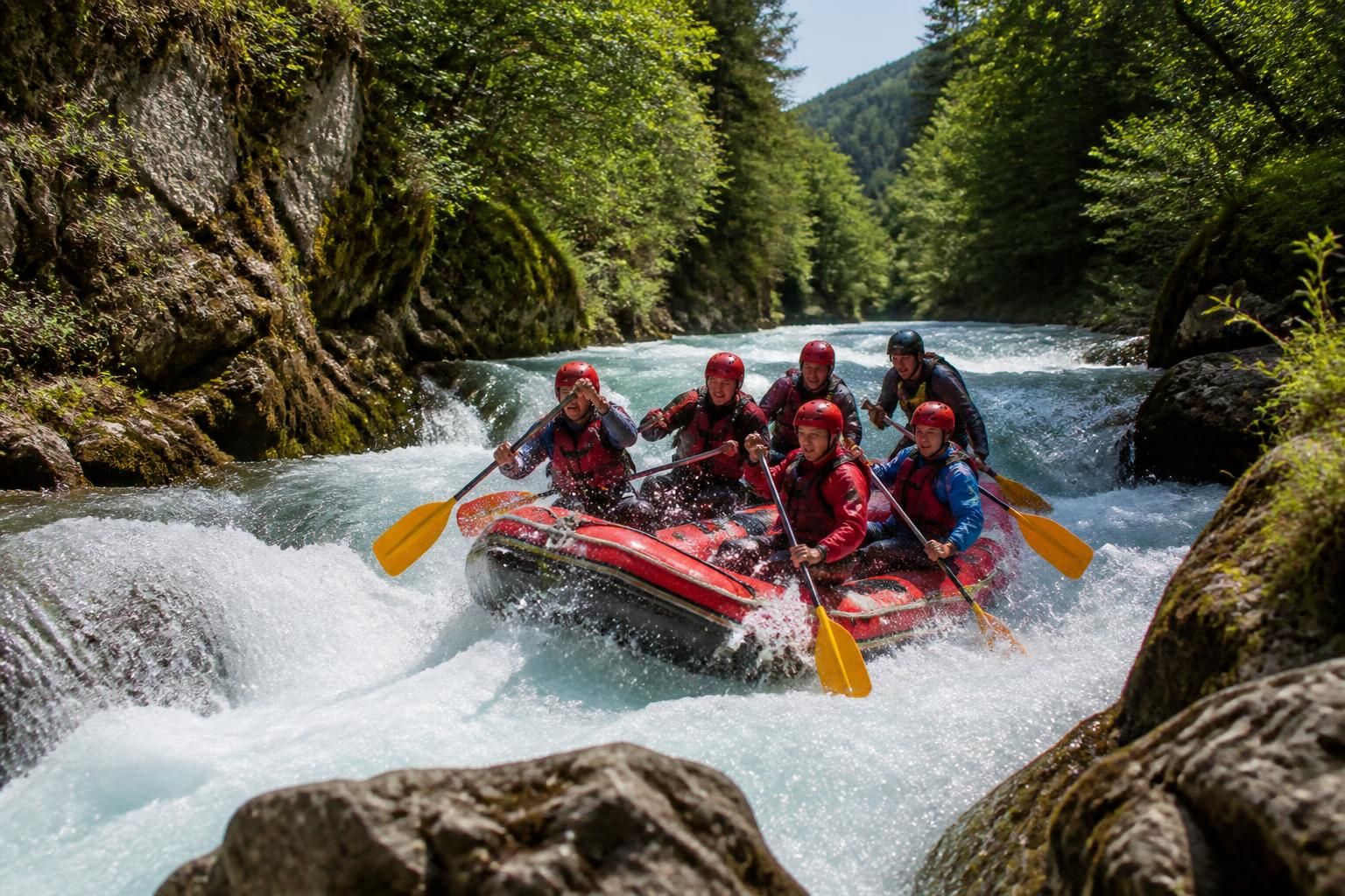 découvrez le rafting dans le jura et vivez des sensations fortes en descendant les rivières du massif. aventure, nature et émotions garanties pour tous les amateurs de sports d'eau vive.