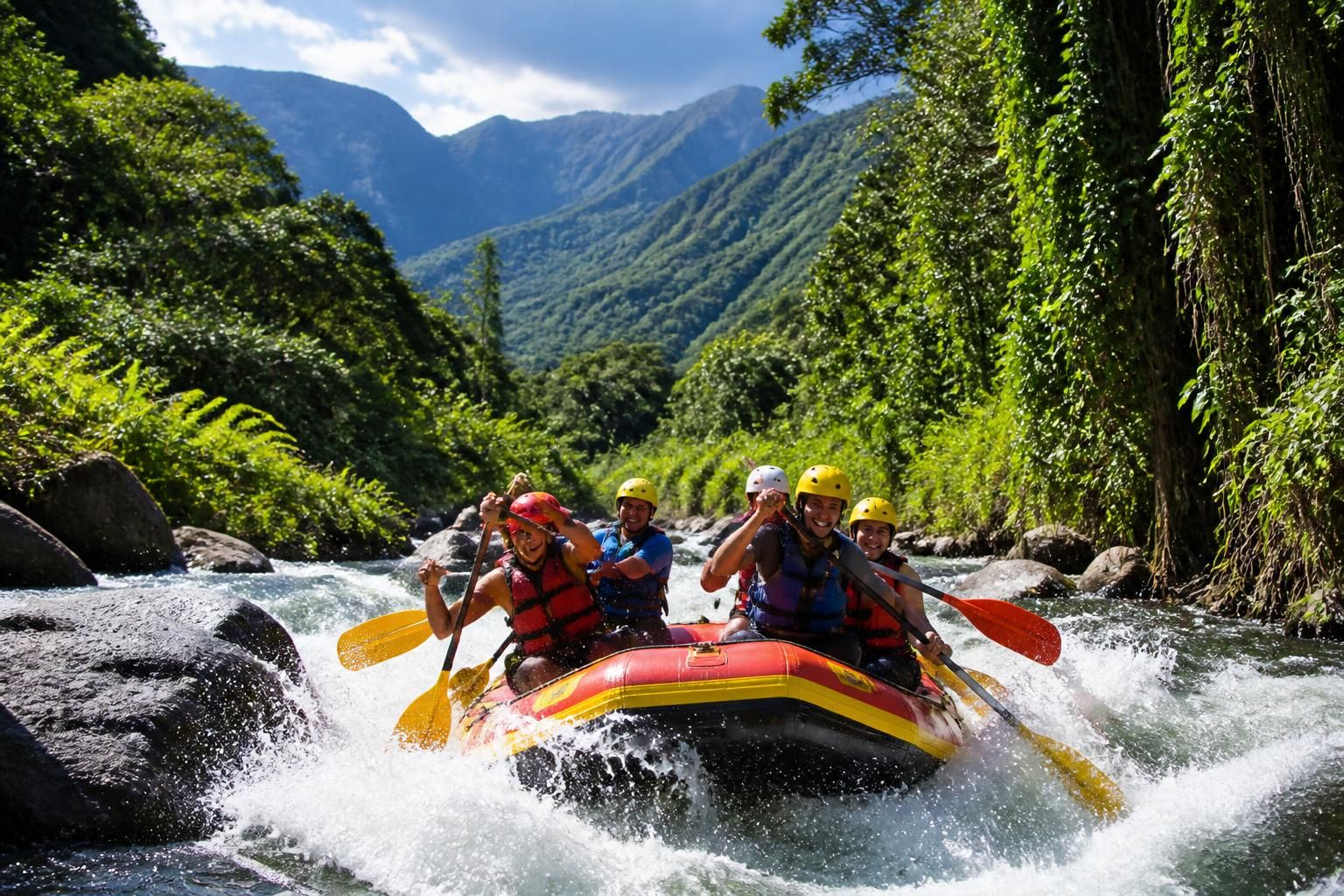 découvrez le rafting à la réunion, une aventure inoubliable sur les rivières tropicales de l'île. vivez des sensations fortes au cœur d'une nature luxuriante et préservée.
