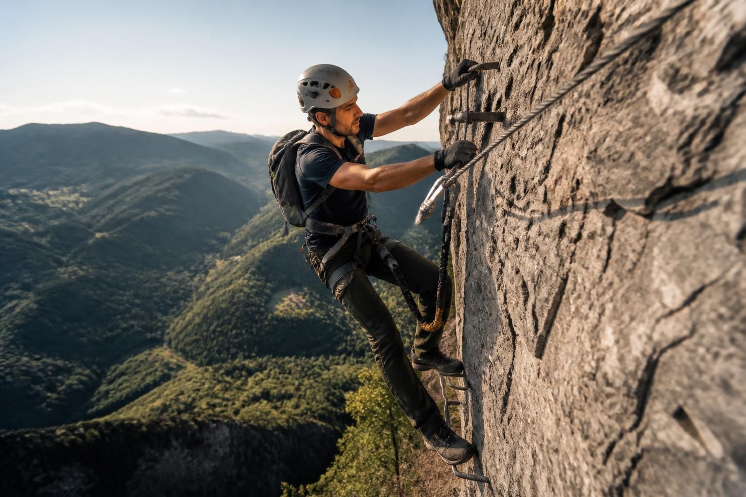découvrez la via ferrata de mazamet et vivez des sensations fortes en franchissant le gouffre. une aventure exceptionnelle pour les amateurs de défis en pleine nature.